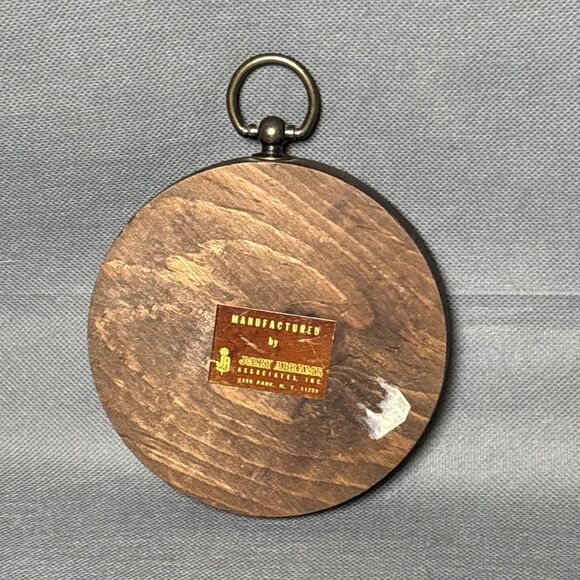 Vintage Jerry Abrams Fruit Peach Wall Plaque Cottage Decor Ceramic Tile & Wood - Picture 2 of 7